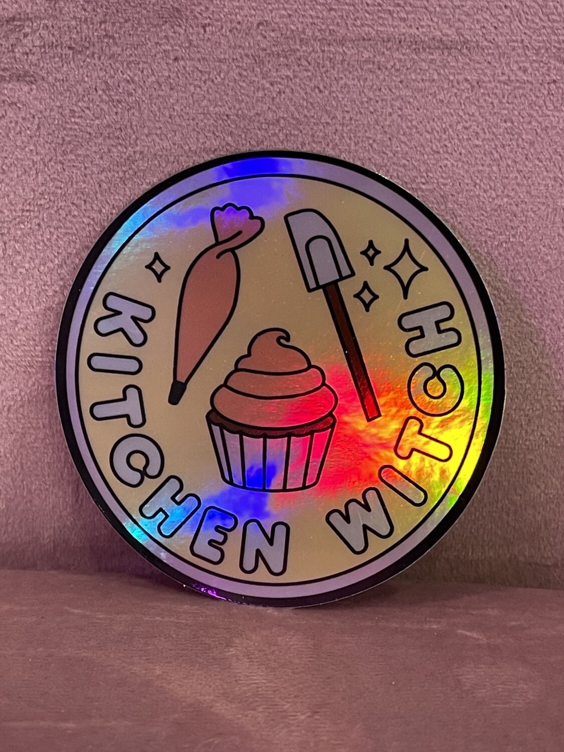 Kitchen Witch Holographic Sticker
