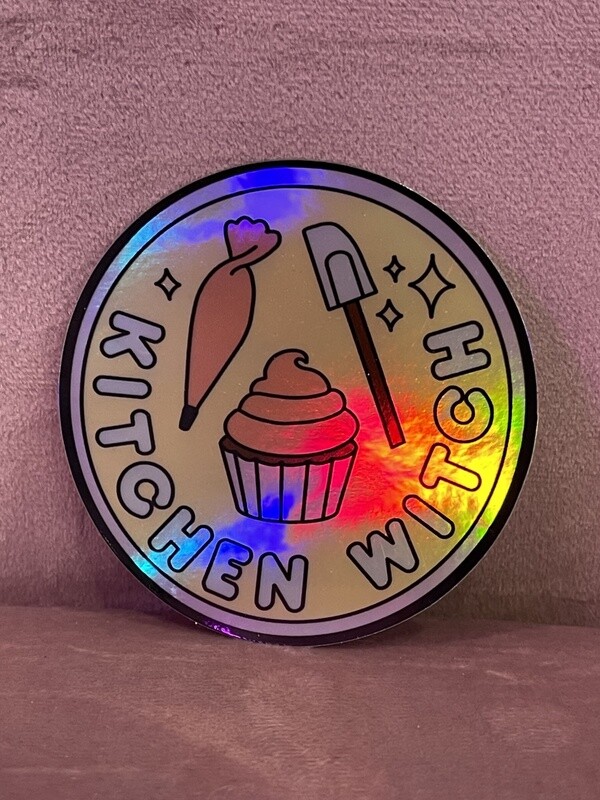 Kitchen Witch Holographic Sticker