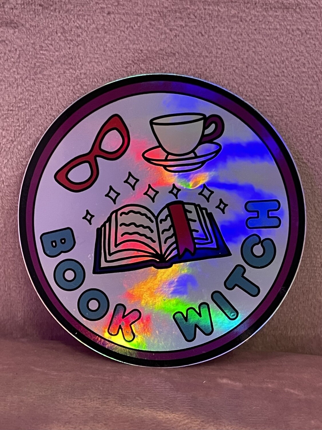 Book Witch Holographic Sticker