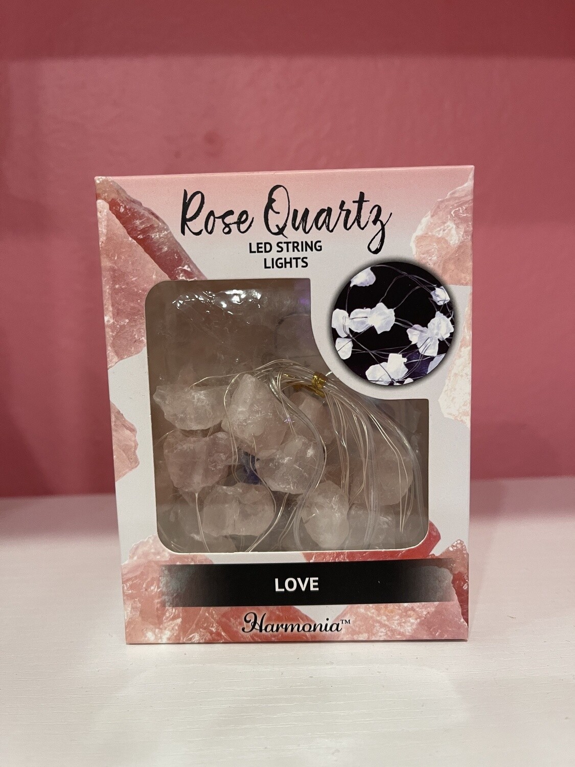 6.5 ft LED light string Love (rose quartz)