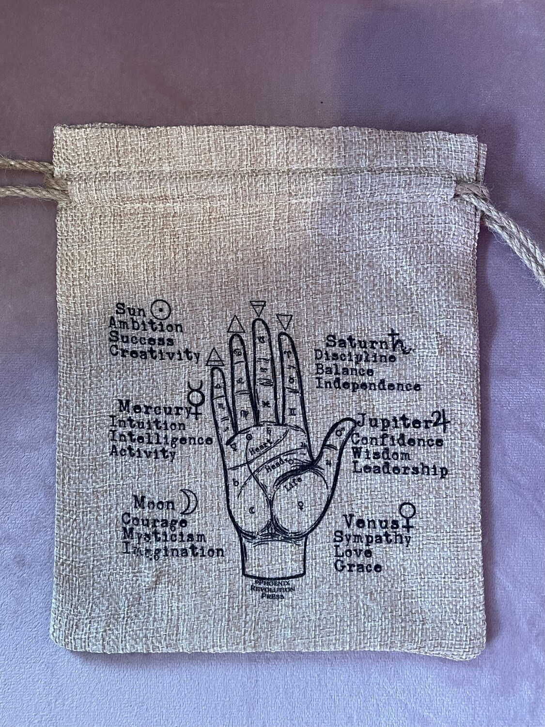 Palmistry Large Tarot Crystal Pouch