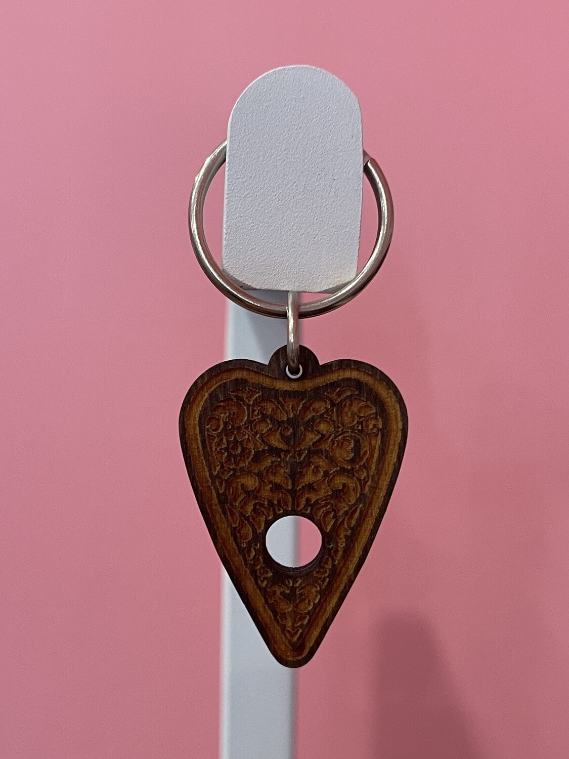 Ouija Planchette Wooden Keychain