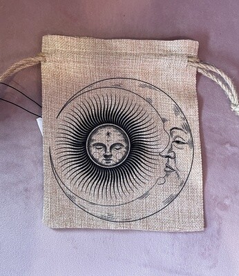 Moon and Sun Large Tarot Crystal Pouch