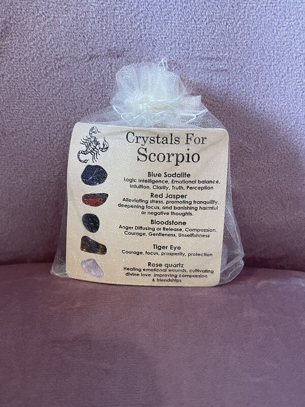 SCORPIO Crystal Crystals Set ZODIAC HOROSCOPE