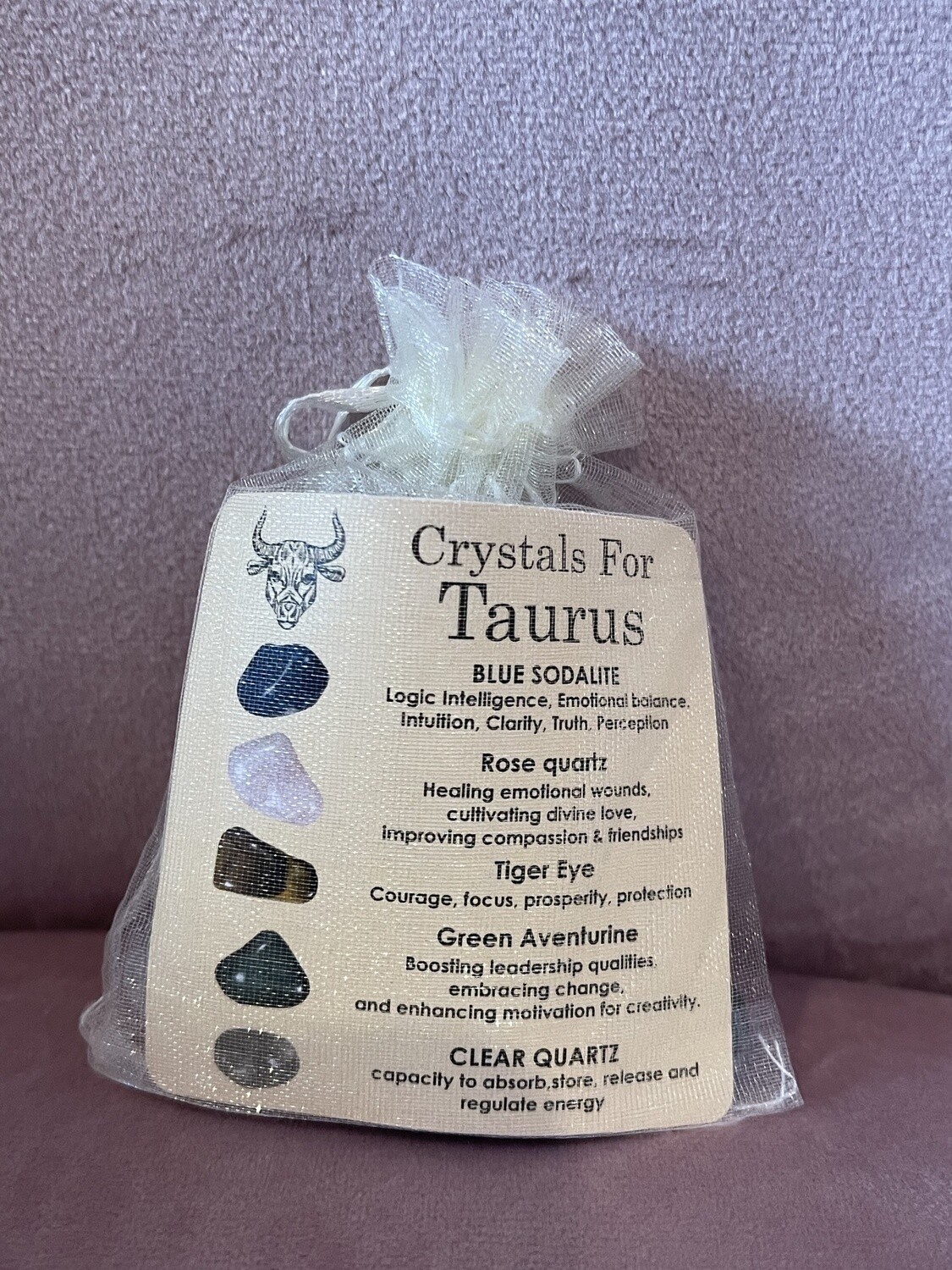 Taurus Crystal Crystals Set ZODIAC HOROSCOPE