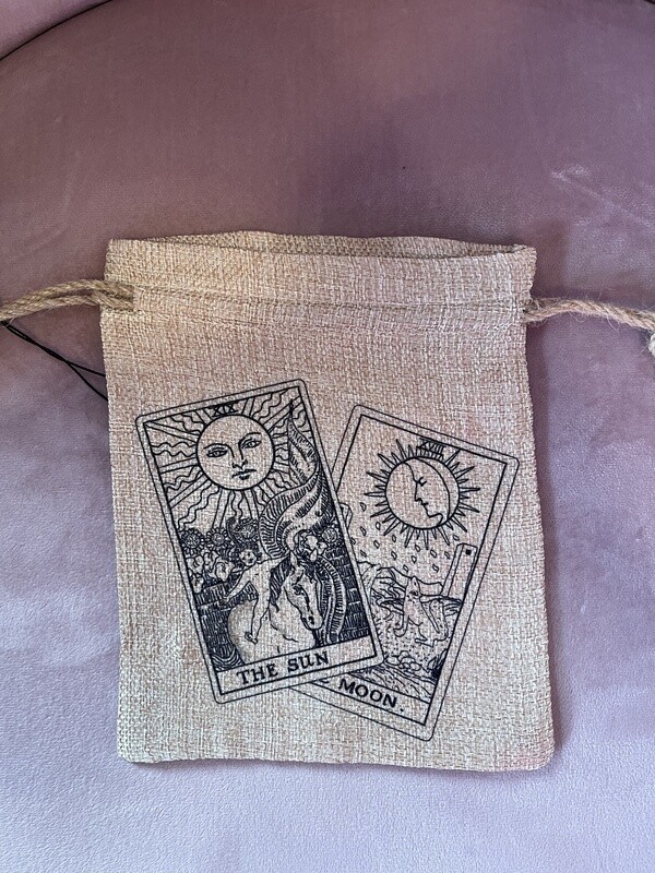 Sun and Moon Large Tarot Crystal Pouch