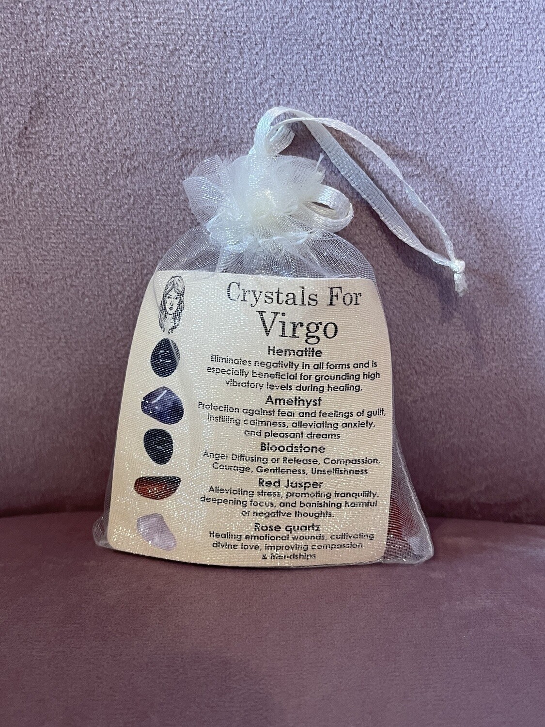 Virgo Crystal Crystals Set ZODIAC HOROSCOPE
