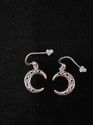 An inspirational guidance of the Crescent Moon ~ Sterling Silver Dangle Earrings Jewelry