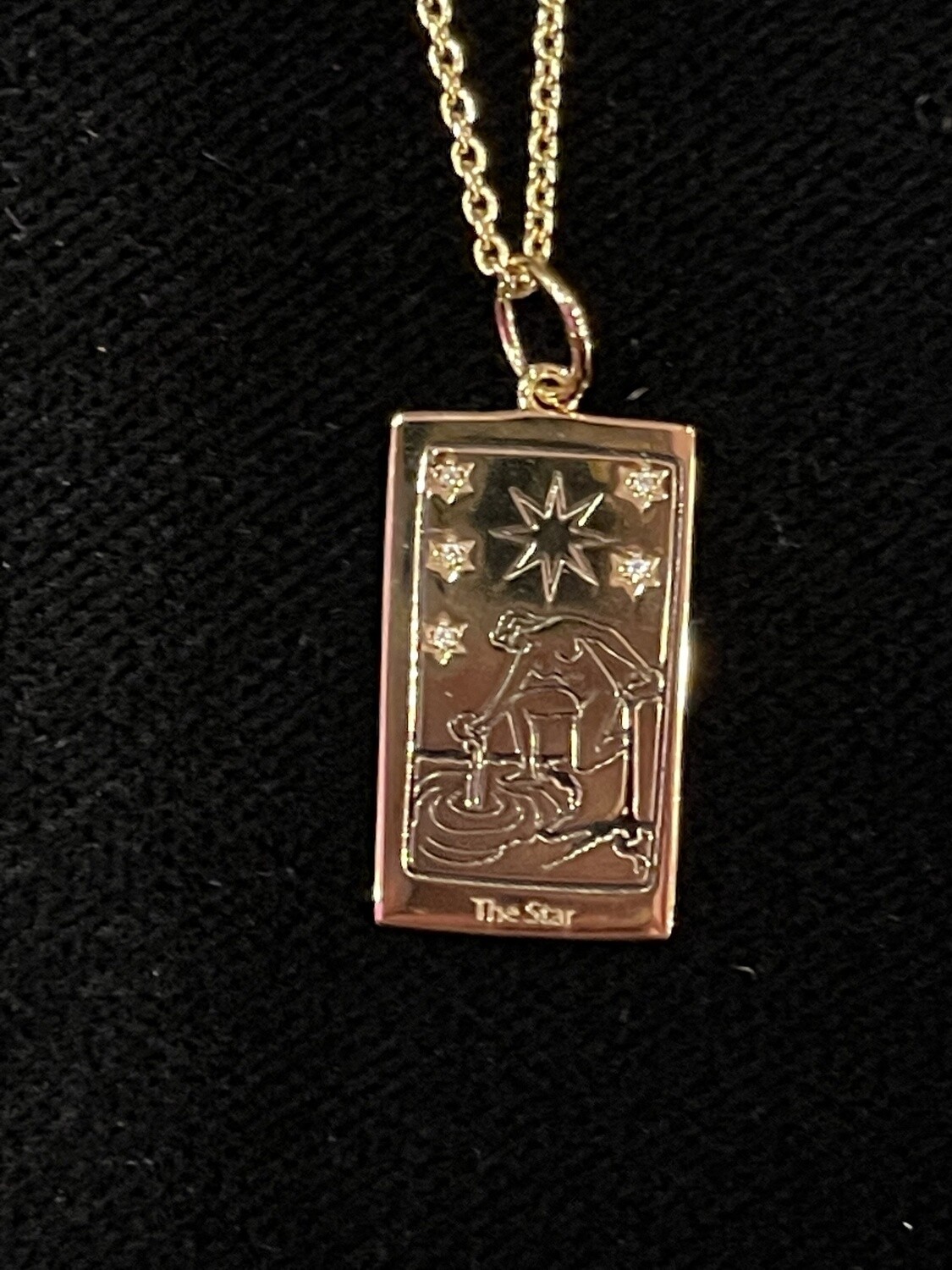 Tarot Necklace - The Star- Gold