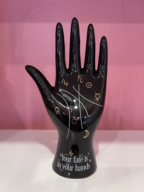 7 1/2&quot; Black Palmistry Hand