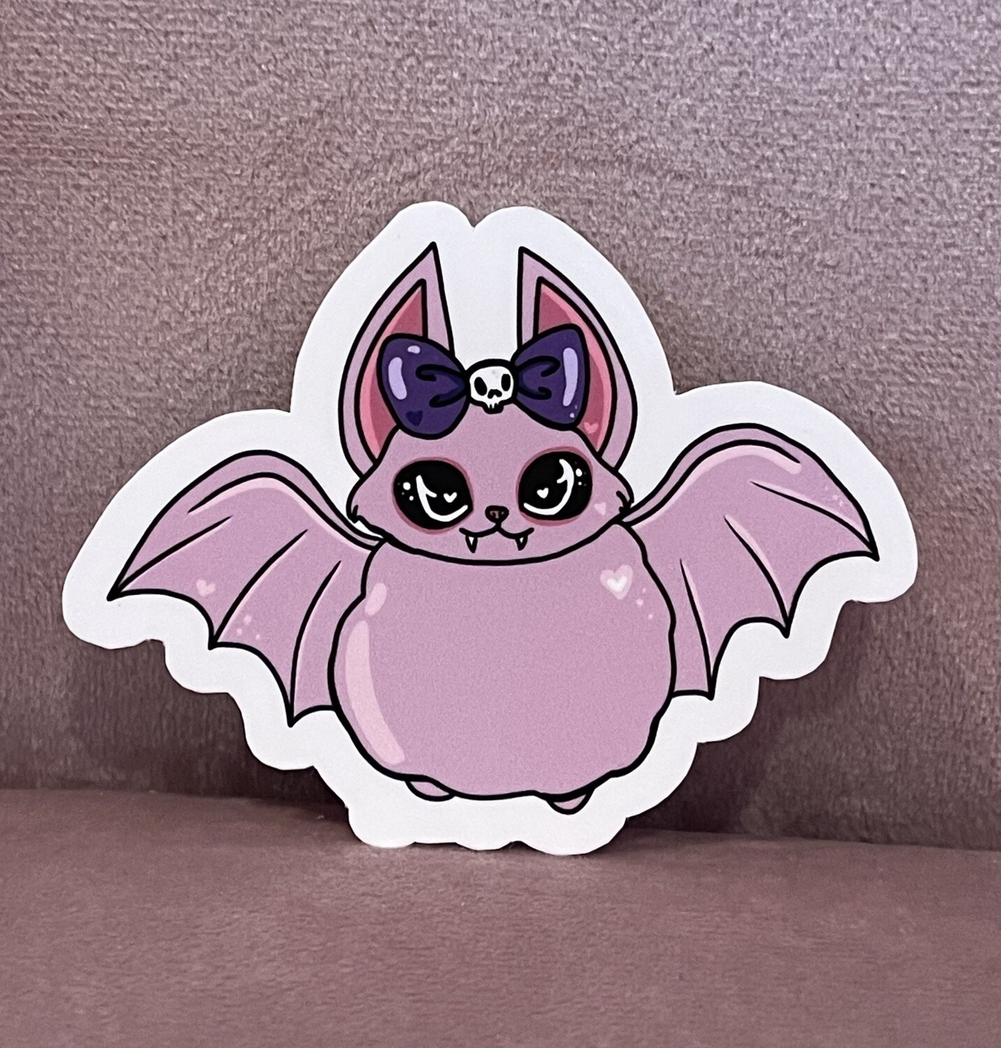 Cute Pastel Goth Pink Bat Vinyl Sticker