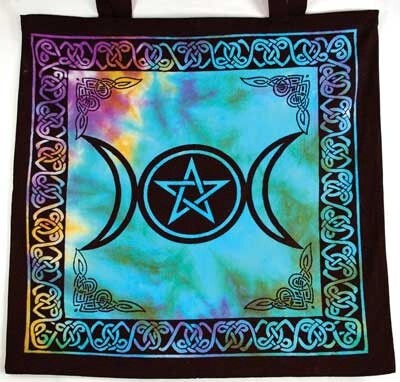 Triple Moon Pentagram Tote Bag