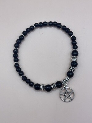 Black Obsidian Pentagram Anklet