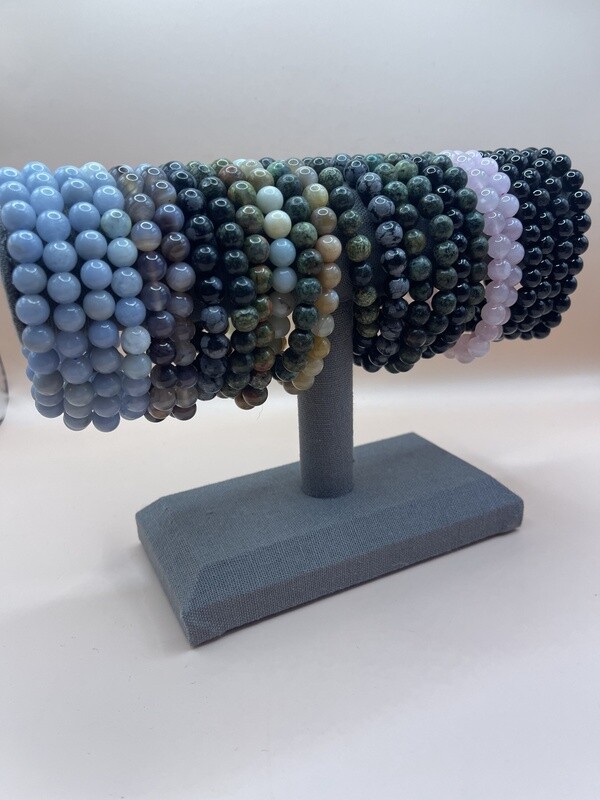 Snowflake Obsidian Beaded Bracelet