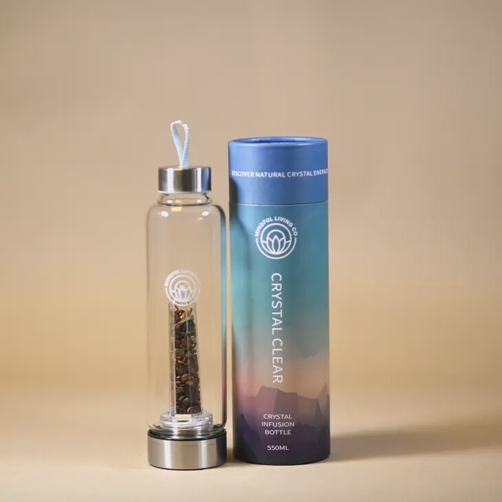 Crystal Clear Water Bottle - Tiger Eye
