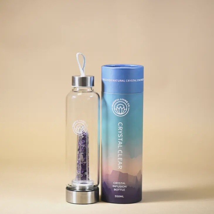 Crystal Clear Water Bottle - Amethyst