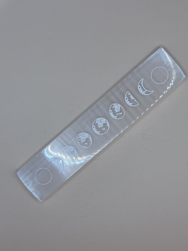 Moon Phase Selenite Crystal Charging Rectangle 8&quot;