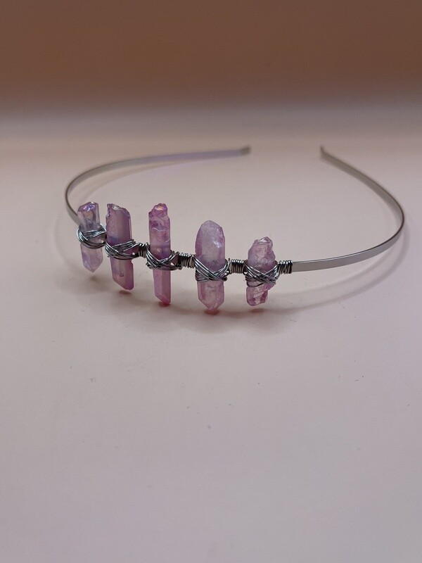 5 Stone Quartz Crystal Headband