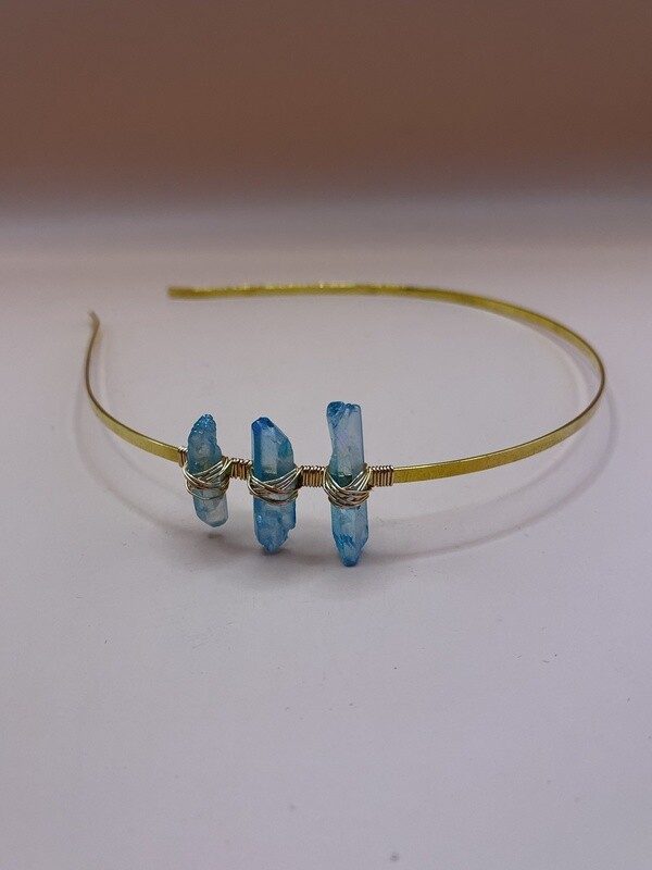 3 Stone Quartz Crystal Headband