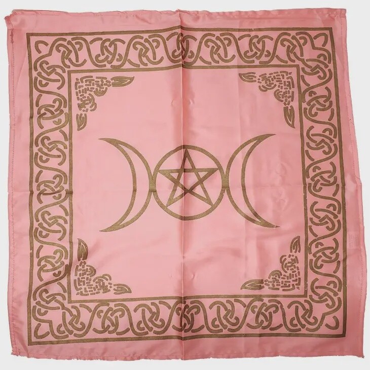 Triple Moon with Pentagram Altar Cloth GoldenPrint