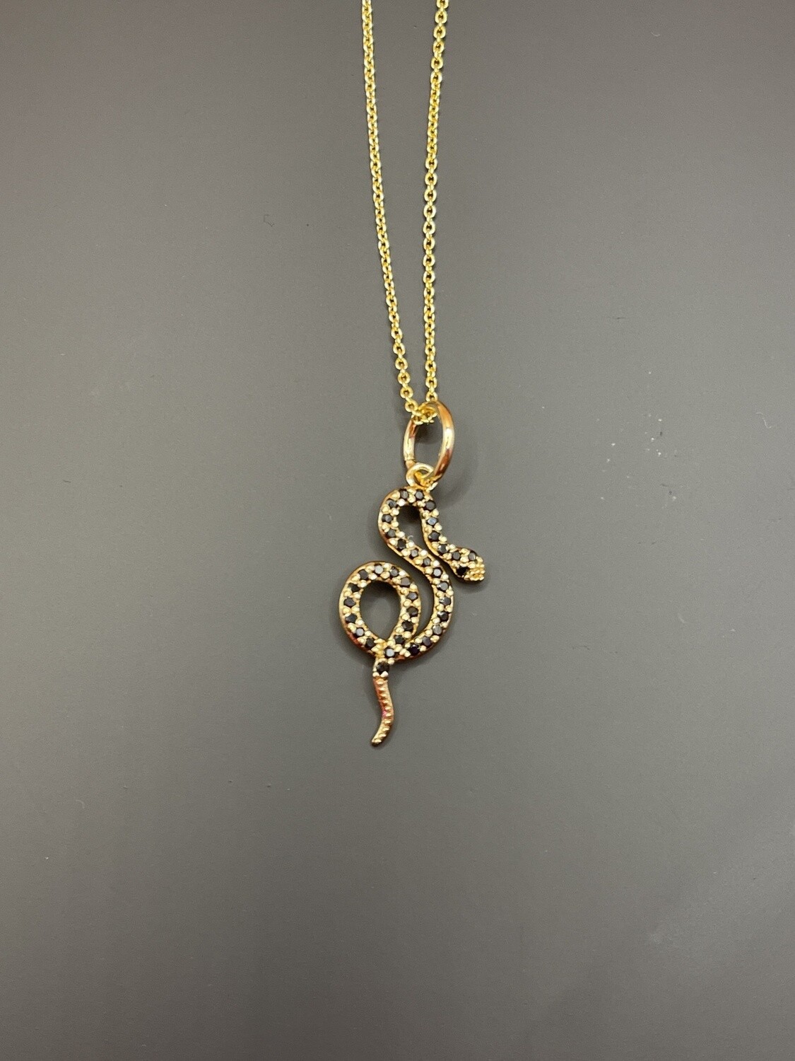 Golden Snake Necklace | Black