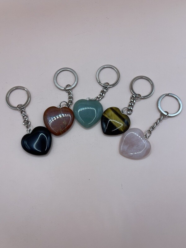 Gemstone Heart Keychain