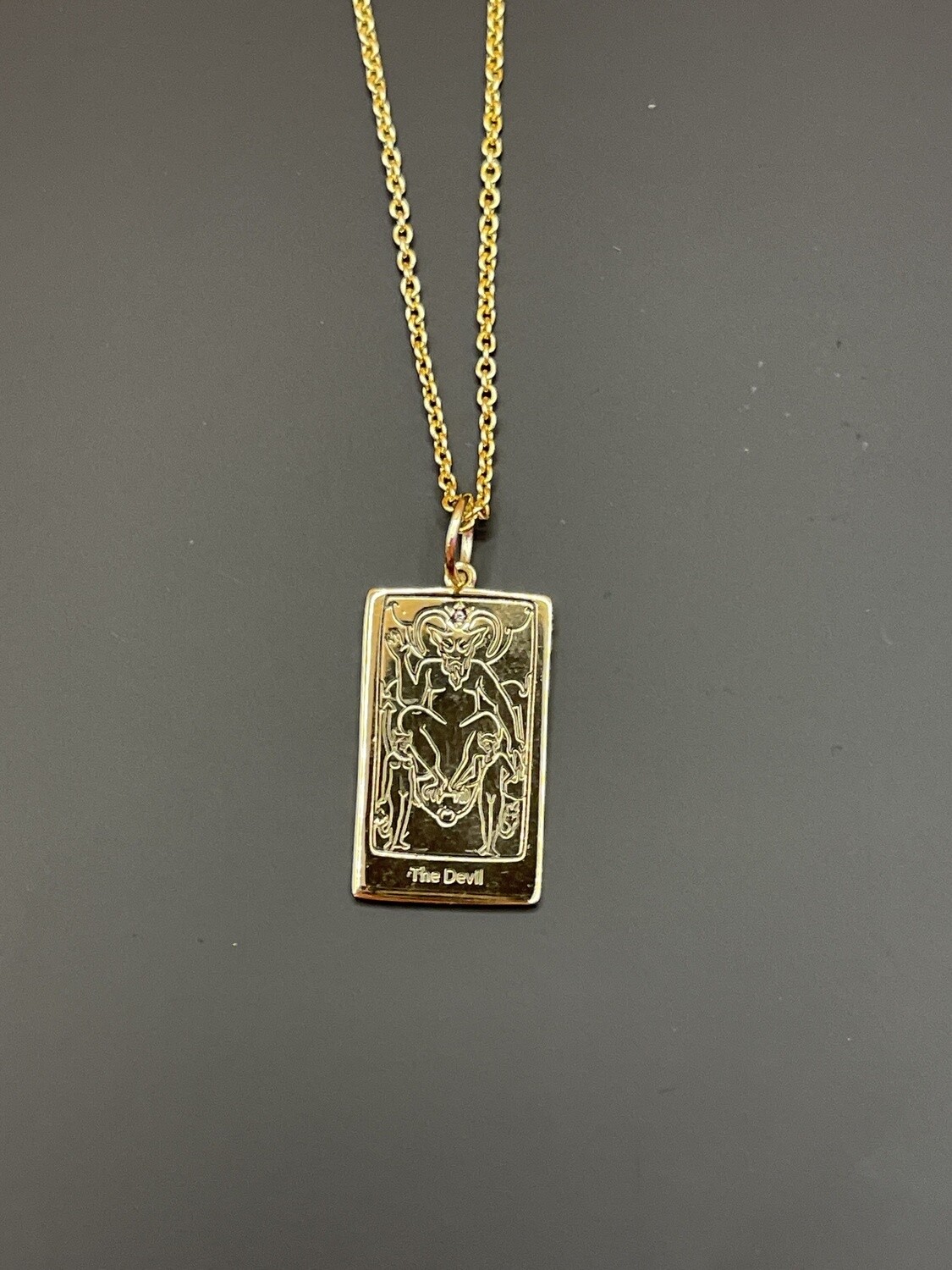 Tarot Necklace-The Devil-Gold