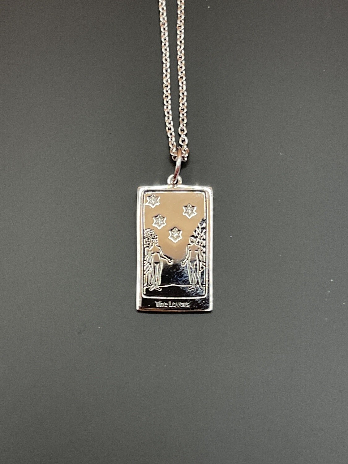 Tarot Necklace- the Lovers - Silver