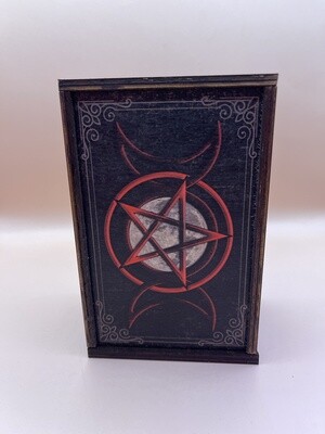 Pentagram Moon Full Color Tarot Card/Stash Box 4"x6"