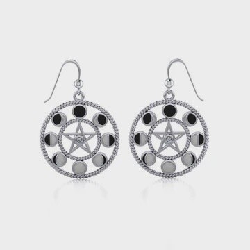 Moon Phase Silver The Star Earrings