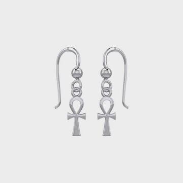 Egyptian Ankh Silver Earrings