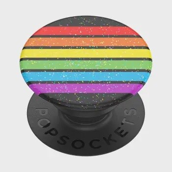 PopSocket-GLITTER RAINBOW STRIPE
