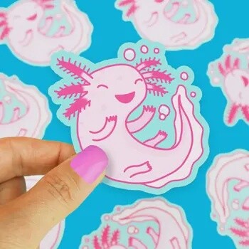 Axolotl Pink Sticker
