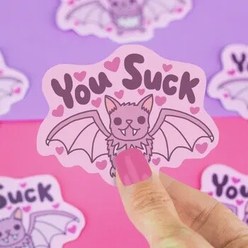 You Suck Vampire Bat Sticker