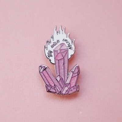 BIG WITCH ENERGY PIN | PINK OPAL