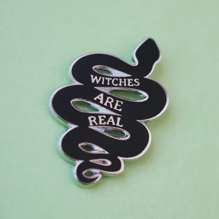 WITCHES ARE REAL SNAKE PIN | Black/Silver