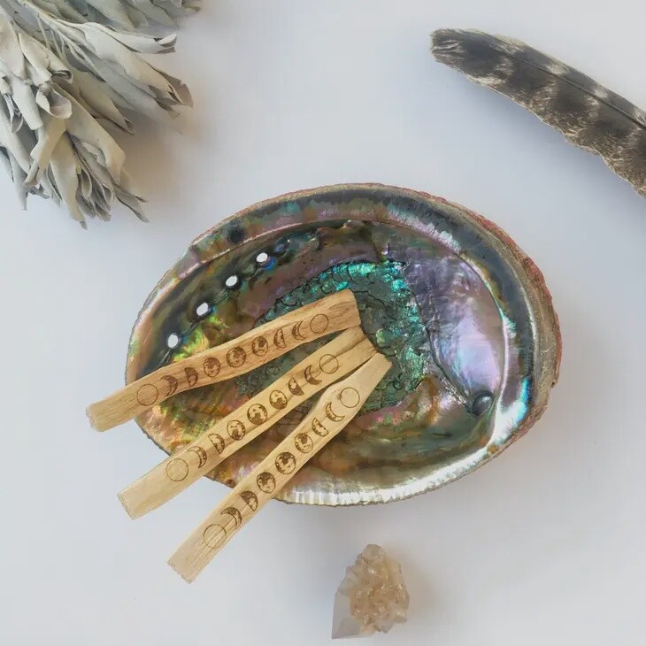 Etched Palo Santo &quot;Moon Phase&quot;