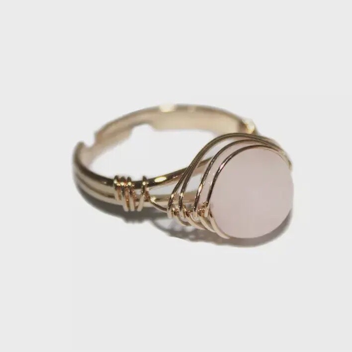 Rose Quartz Aura Ring &quot;Abundance, Love &amp; Healing