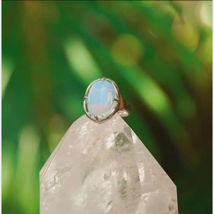 Opalite Gemstone Adjustable Ring