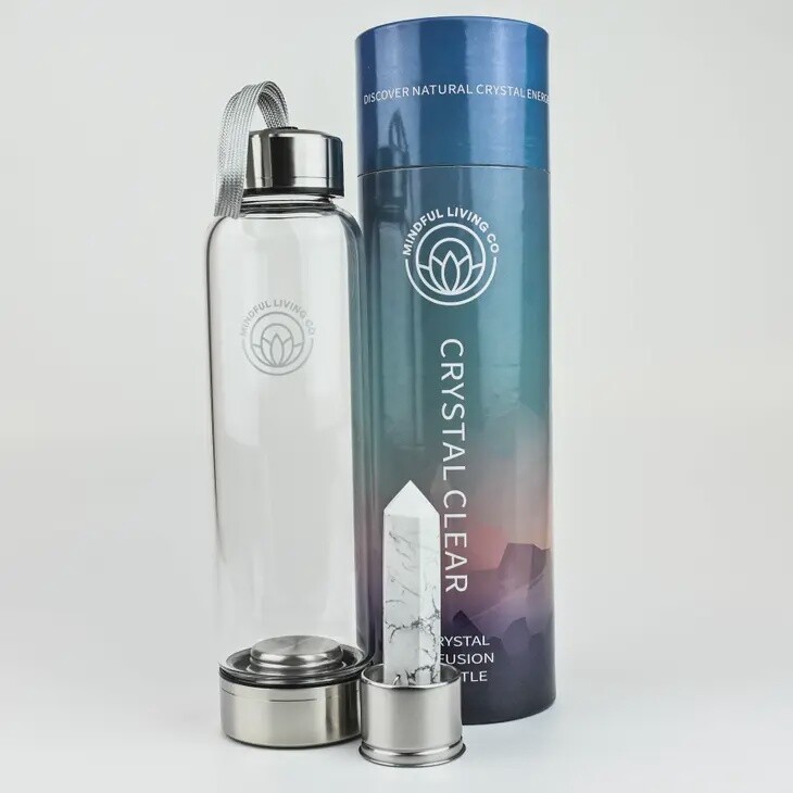Crystal Clear Water Bottle Crystal Wand - Howlite