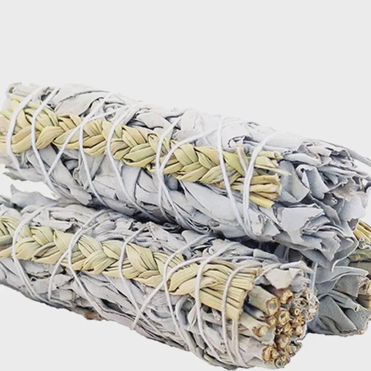 White Sage 4" with Sweetgrass