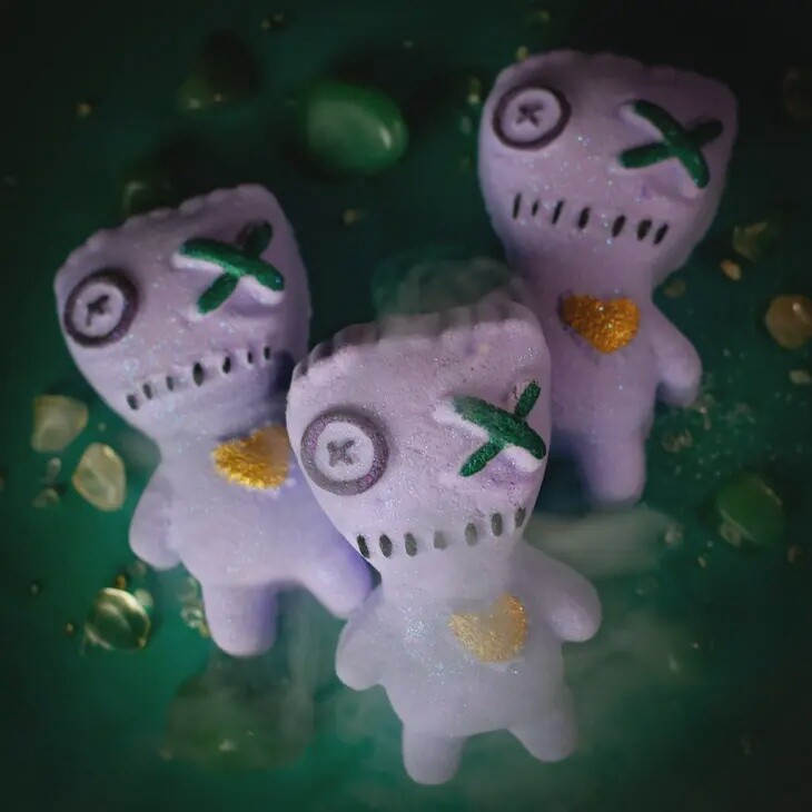 Hand Painted Voodoo Doll Mardi Gras Bath Bomb