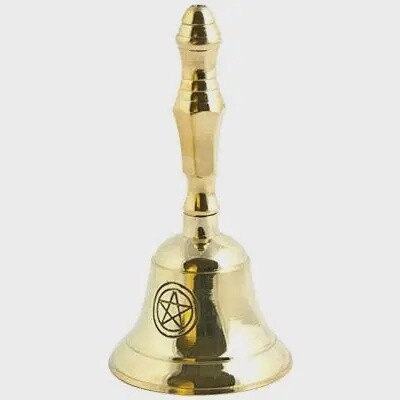 Pentacle Brass Altar Bell - 5&quot;H