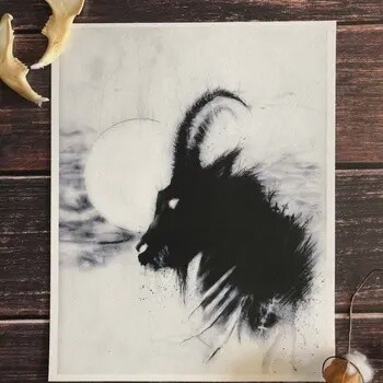 Black Phillip - Goat Baphomet 8x10 Art Print