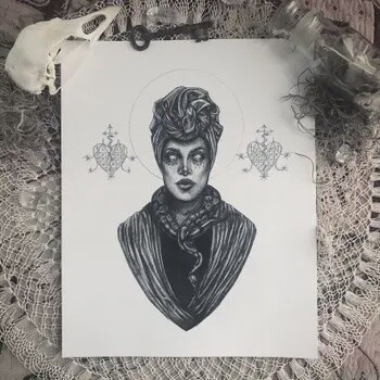 Voodoo Queen Fine Art Print - Marie Laveau 8&quot; x 10