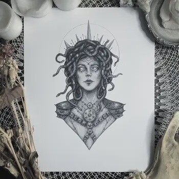 Medusa Fine Art Print - Gorgan - Greek Mythology 8x10
