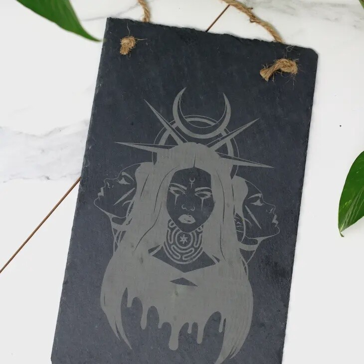 10&quot; Slate Greek Goddess Hecate Wall Hanging Sign