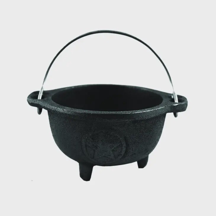 Cast Iron Cauldron 4.5&quot; Pentacle