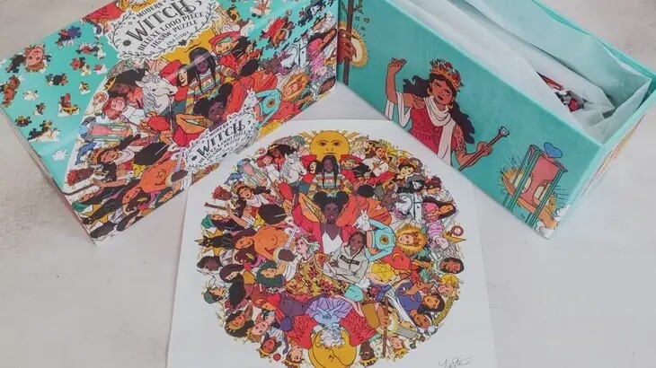 Modern Witch Deluxe 1,000 Piece Jigsaw Puzzle by Lisa Sterle