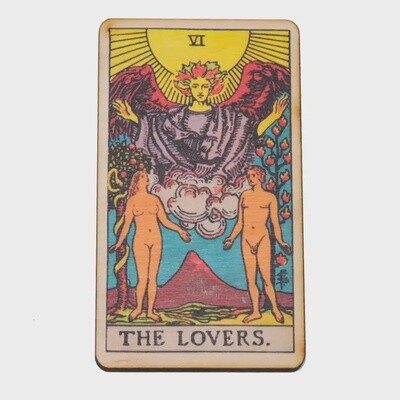 The Lovers Wooden Magnet